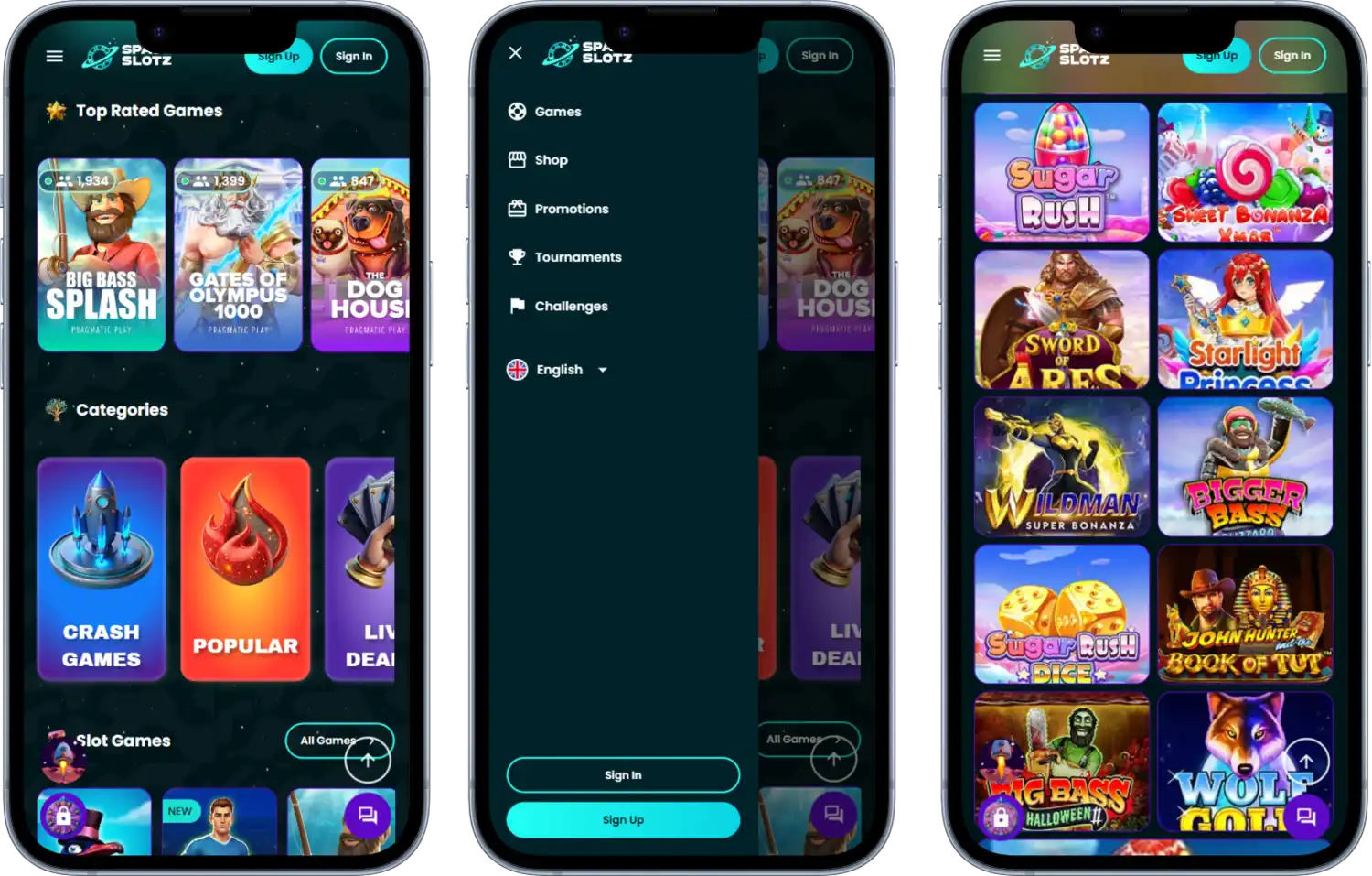 Space Slotz Casino on Mobile