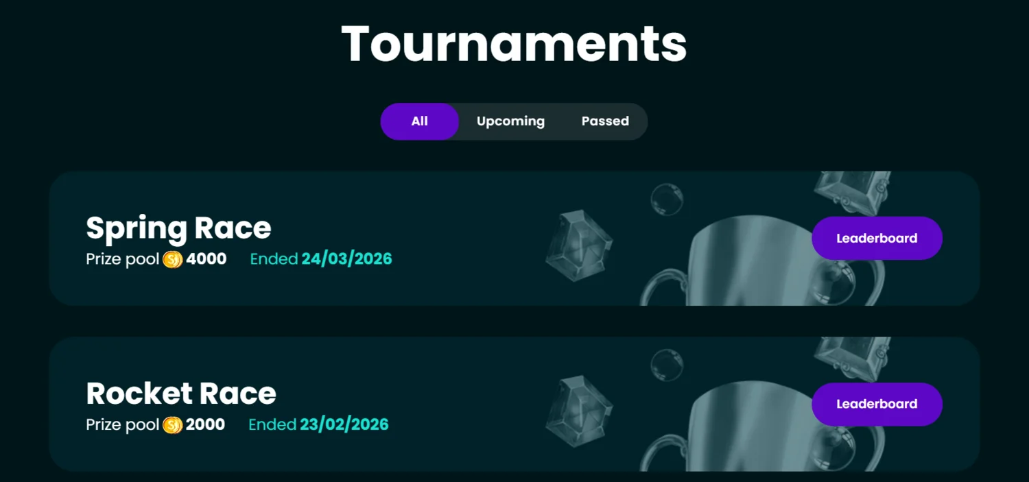 Space Slotz Casino Seasonal Tournaments